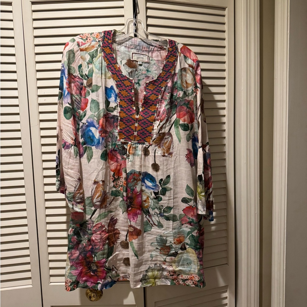 Johnny Was Multicolor Floral Top